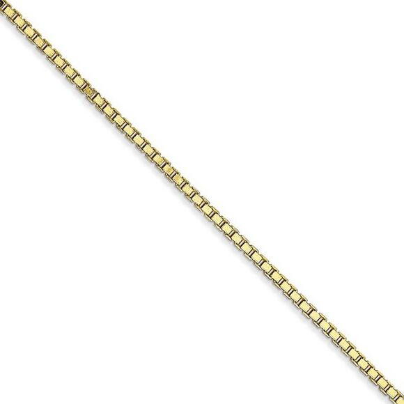 1.5mm 10k Yellow Gold Solid Box Chain Necklace 16 Inch